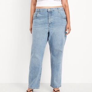 Old Navy Womens Mid Rise Slouchy Straight Jeans